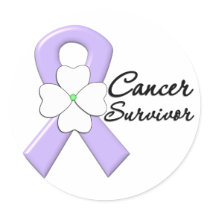 Cancer Survivor Flower Ribbon Sticker