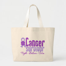 Cancer Survivor Lavender Flower Ribbon Bag