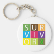 Cancer Survivor Tile Kidney Cancer Keychain