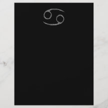 Cancer. Zodiac Astrology Sign. Black. Personalised Flyer