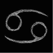 Cancer. Zodiac Astrology Sign. Black. Photo Sculptures