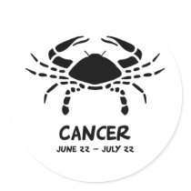 Cancer zodiac sign round sticker