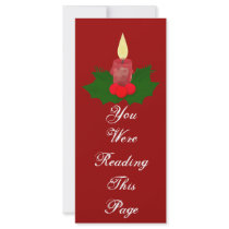 Candle And Holly Bookmark Template Custom Rack Card