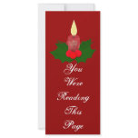 Candle And Holly Bookmark Template rack cards