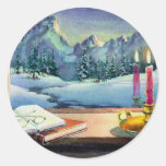 CANDLE in the WINDOW by SHARON SHARPE Round Stickers