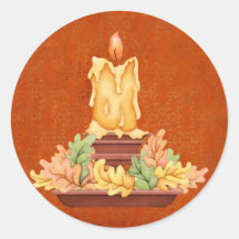 Candle with Leaves Sticker