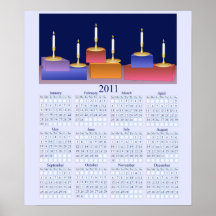 Candles 2011 Wall Calendar Poster