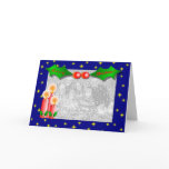Candles & Holly Customisable Christmas Card