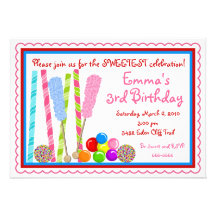 Candy Birthday Invitations