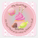Candy Buffet Girl's Party Favour Birthday Sticker