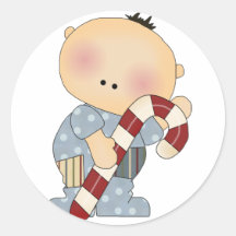 candy cane baby boy 2 stickers