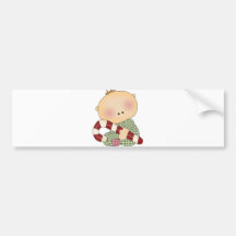 candy cane baby boy 4 bumper sticker