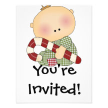 candy cane baby boy 4 custom invites