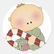 candy cane baby boy 4 stickers