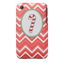 Candy Cane Chevron Iphone 3 case