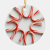 Candy Cane Circle Christmas Tree Ornament