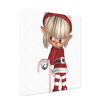 Candy Cane Elf Canvas Print