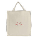 Candy Cane Embroidered Tote Bag embroidered bags