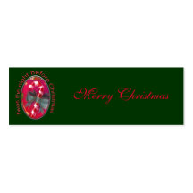 Candy cane gift tag business cards