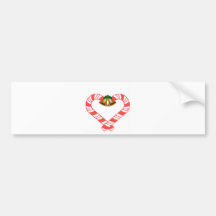Candy Cane Heart Bumper Stickers