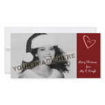 Candy Cane Hearts Customisable Photo Card