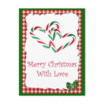 Candy Cane Hearts Postcard