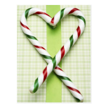 Candy Cane Hearts Postcard