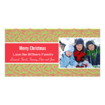 Candy Cane Holiday Christmas Card Personalized Photo Card
