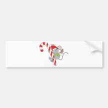 Candy Cane Mouse Bumper Sticker