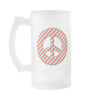 CANDY CANE PEACE SIGN MUG