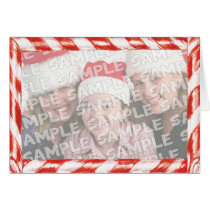 Candy Cane Photo Frame Christmas Portrait cards