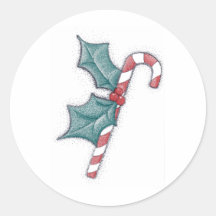 Candy Cane Pointillism Sticker
