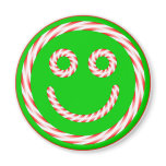 Candy Cane Smiley Face Magnet