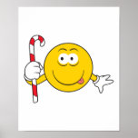 Candy Cane Smiley Face Posters