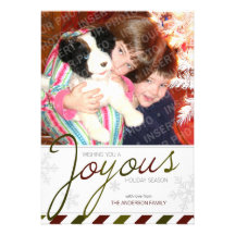 Candy Cane Stripe Holiday Photo Card Announcement