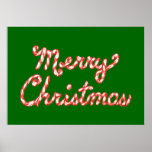 Candy Cane Striped Merry Christmas posters