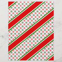 Candy cane stripes with red green snowflakes flyers