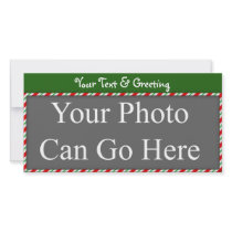 Candy Cane Sweet Red White Green Christmas Design Photo Card