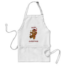 Candy Cane Teddy Bear Apron