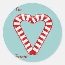 Candy Canes Christmas Gift Tag Sticker