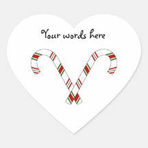 Candy canes heart sticker