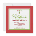 Candy Canes red green Christmas Birthday Invite invitations