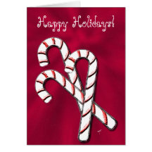 Candy Canes, Red Greeting Cards
