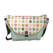 Candy Coloured Polka Dot Fun on White & Mint Courier Bags