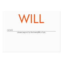Candy Colours Fiery Orange RSVP Mini Business Card