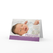 Candy Colours Lila Geburtskarte - Baby Announcemen