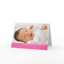 Candy Colours Pink Geburtskarte - Baby Announcemen Cards