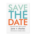 Candy Colours Turquoise & Orange Save the Date postcards