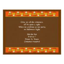 Candy Corn Halloween Party Invitation
