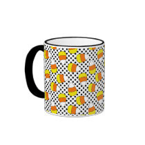 Candy Corn Halloween Polka Dot Mug